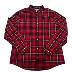 Penguin by Munsing Wear Red Plaid  Long Sleeve Button Down Dress Shirt Men XL